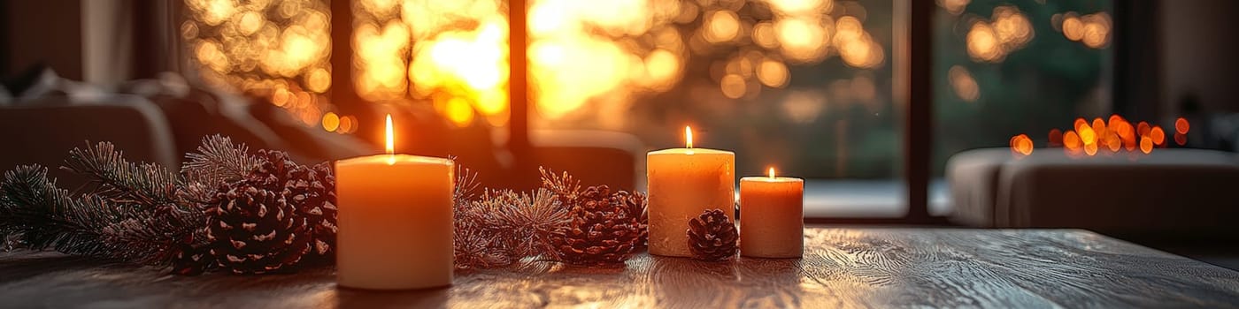 A cozy, blurred Christmas background capturing the essence of home and family, with soft warm lighting that fills the room, evoking a comforting holiday ambiance. Hints of holiday decorations and festive spirit create a welcoming seasonal atmosphere, perfect for invoking memories of cherished family moments.