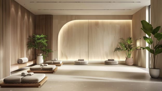 Copy space integrated seamlessly into the design of beauty and wellness arrangement