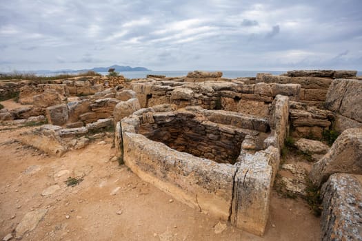 Necropolis de Son Real, prehistoric, largely above-ground burial ground on the north coast of Mallorca. Can Picafort, Balearic Islands, Spain.