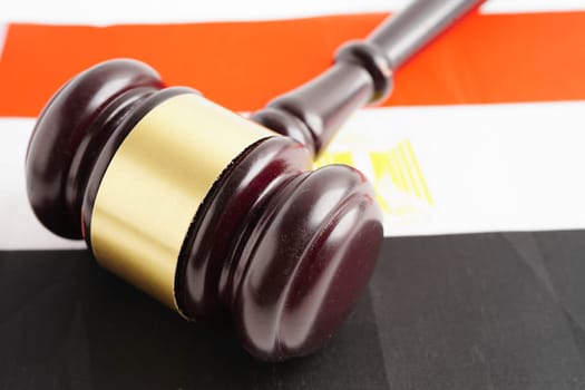Egypt flag with black stethoscope, Business and finance concept.