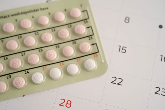 Birth control pills for female of ovulation day, fetus, maternity, childbirth, birth control.