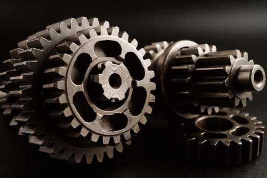 Metal gear wheel engine car and bike, mechanic industry.