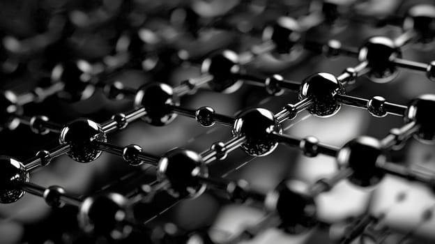 A striking monochrome image showcasing intricate nanostructures, revealing the detailed and complex beauty of the microscopic world. This high-contrast, minimalist representation emphasizes the precision and elegance of nanotechnology.