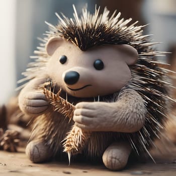 Cozy Yet Spiky: Porcupine Cuddles with a Toy