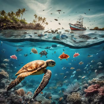 Drowning in Waste: A Coral Reef's Fight Against Global Warming