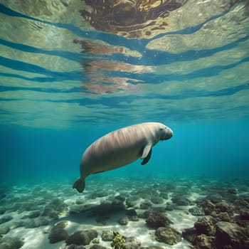 Sea Cow Serenity: Dugong Swimming in the Tropics