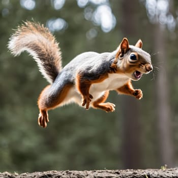 Airborne Adventure: A Squirrel in Flight