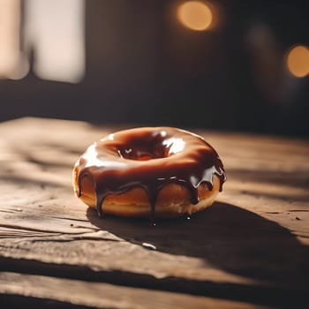 Simple Indulgence: Glazed Doughnut in Rustic Minimalism