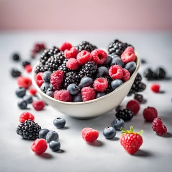 Vibrant Simplicity: Mixed Berries on White