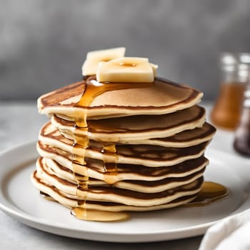 Minimalist Stack: Pancakes on White in Natural Light