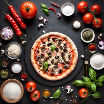 Authentic Italian Pizza Ingredients: A Rustic Culinary Spread