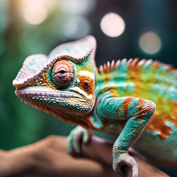 The Art of Adaptation: A Chameleon Bathed in Beautiful Light