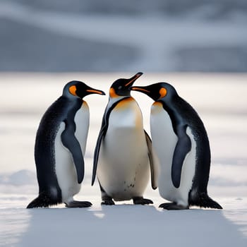 Frozen Unity: Penguins Huddling in the Icy Wilderness