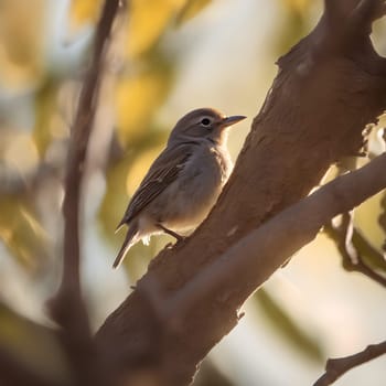 A Hidden Refuge: Bird Nestled in the Warm Glow