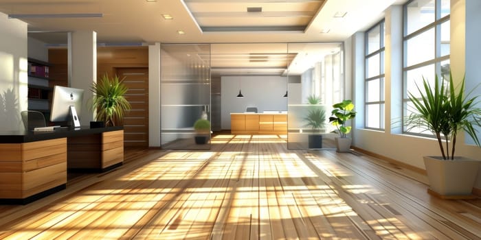 Simple and uncluttered business environment with minimalistic decor.
