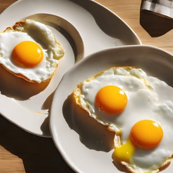 Bright Beginnings: Sunny-Side-Up Eggs Bathed in Morning Light