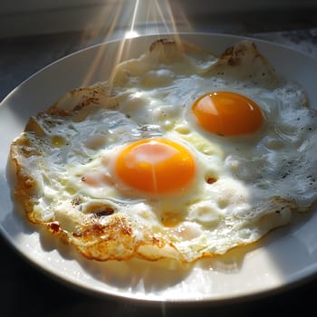 Morning Glow: Sunny-Side-Up Eggs with a Touch of Warm Sunlight