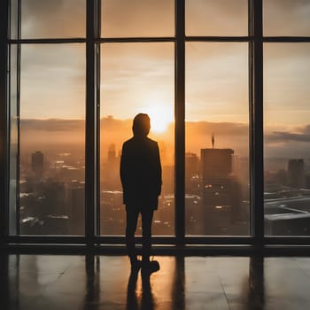 Silhouette and Sunrise: A Moment Above the City