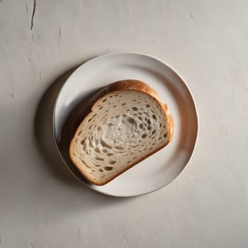 Rustic Elegance: A Slice of Sourdough on Ceramic