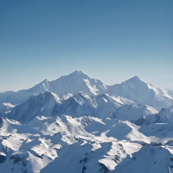 Nature's Majesty: Snow-Capped Mountains Touching the Sky