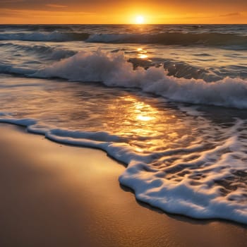 Golden Horizon: Sunset Over the Ocean