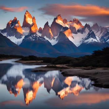 Sunrise Glory Over Fitz Roy and Cerro Torre: Patagonia’s Alpine Beauty