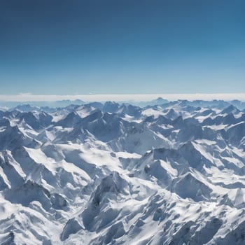 Frozen Peaks: A Stunning View of Snow-Capped Mountains