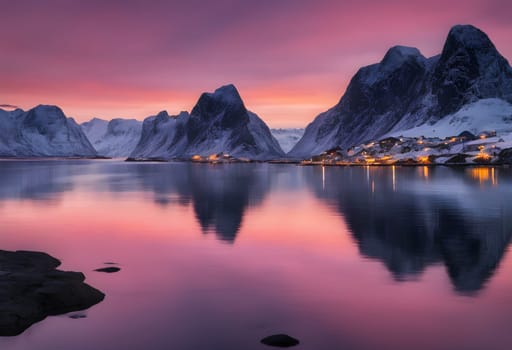 Norwegian Dreamscape: Dusk over the Fjords