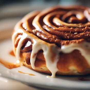 Warm Comfort: A Cinnamon Roll in Soft Afternoon Light