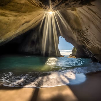 Golden Sunlight Through the Arch of Cathedral Cove
