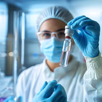 Sterile Lab Procedures: Technician with Sample Vial