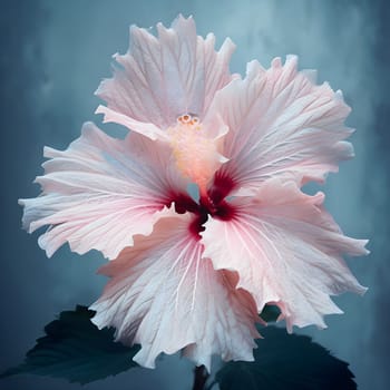 Exquisite Hibiscus: Close-Up of Pale Pink Petals in Soft Focus