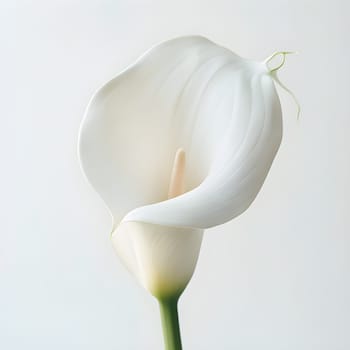 Elegant Simplicity: Close-Up of a White Calla Lily in Soft Light