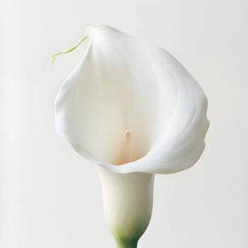 Pure Beauty: White Calla Lily Against a Minimalistic Pale Backdrop