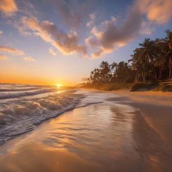 Ocean Serenity: A Beautiful Sunset by the Shore