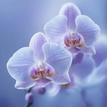 Intricate Beauty: Soft Lavender Orchid with Blurred Background