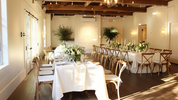 Clean and contemporary party design with minimalist accents