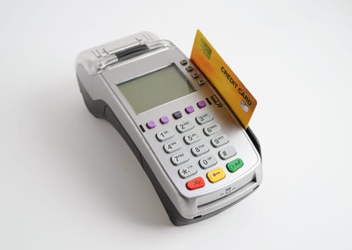 Payment POS terminal for finance and shopping business and technology.