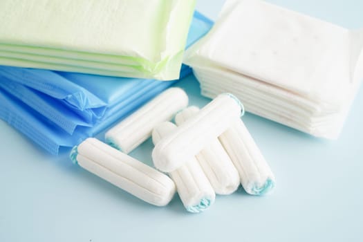 Cotton tampons for women hygiene menstrual period cycle protection.