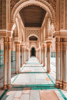 Copy space background featuring traditional Islamic architecture with space for your travel advertisement.