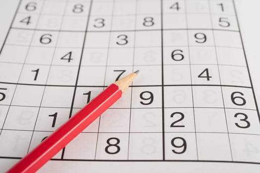 Sudoku puzzle, game to play for keep you brain younger for developing Alzheimer disease in senior patient.