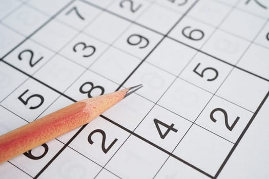 Sudoku puzzle, game to play for keep you brain younger for developing Alzheimer disease in senior patient.