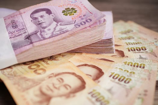 Thai baht banknote money, investment economy, accounting business and banking.