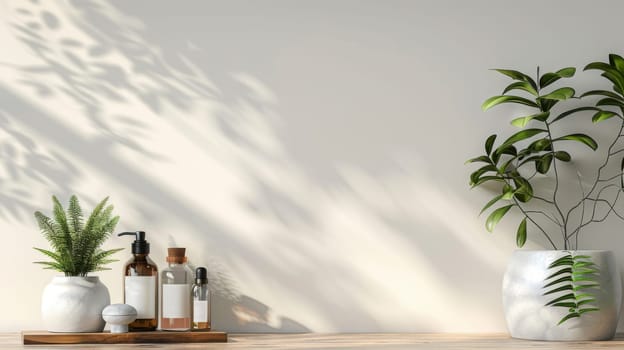 Copy space seamlessly integrated into the serene ambiance of self-care display