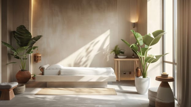 Copy space harmoniously incorporated into the overall aesthetic of beauty and wellness scene