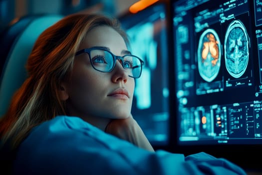 Radiographer at work. AI generative.
