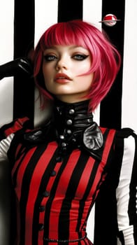 Paint oil colors eye-catching hyper-detailed realism fantastic retro-futuristic portrait of straight short cut and bangs magenta hair slight sulky young albino woman 70's glamorous clothing on background dressed, portrait of famous people Dakota Fanning, the woman is standing in the middle of a striped black and electric cobalt grass field michael sewa edward hopper style, fuchsia moon, ufo disk flying in the starry black night sky, Bo Bartlett, Tom Bagshaw --chaos 30 --ar 9:16 --style raw --stylize 300 --v 6.1 Job ID: a2151c6e-fc71-473b-a801-3f2d15d5a948