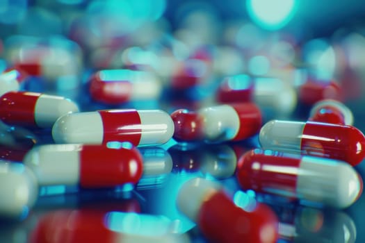 Industrial production of pharmaceuticals. AI generative.