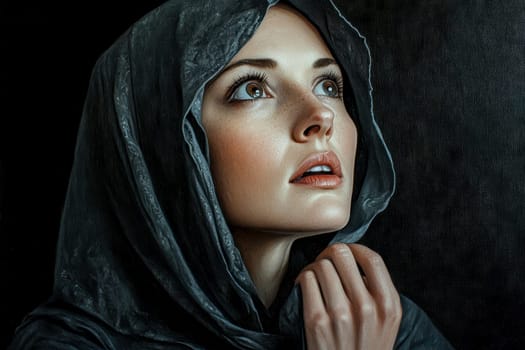 Portrait of Saint Magdalene. AI generative.