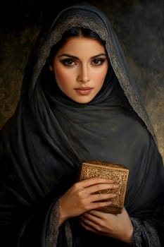 Portrait of Saint Magdalene. AI generative.